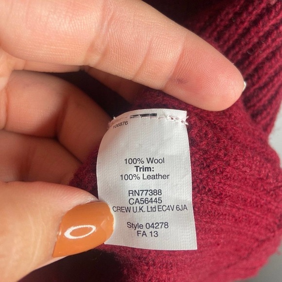 J.Crew |‎ 100% Wool Maroon Sweater Large - Picture 5 of 6